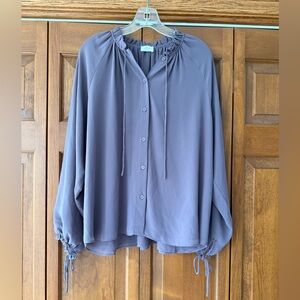 Wilfred Button-Front Blouse in Dusty Lavender